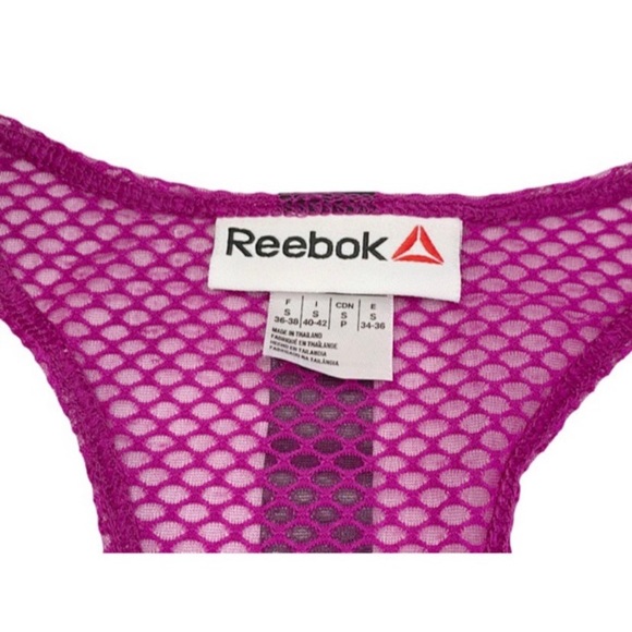 Reebok Women’s Pink Playice Mesh Racerback Athletic Tank Top, Size Small - Picture 13 of 13